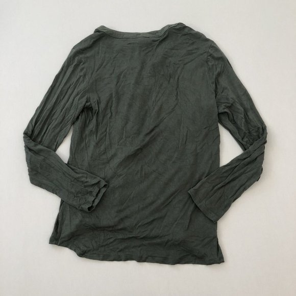 Roebuck & Co. Blouse Women's M Green Long Sleeve V Neck Top Reg Fit Size M - Picture 10 of 14